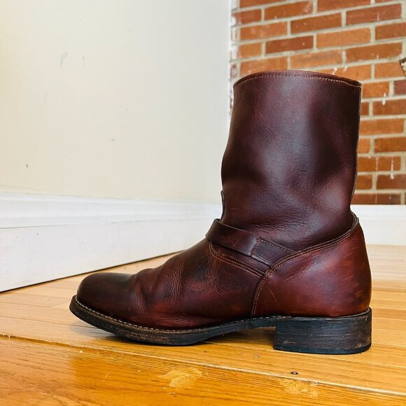 Vintage Congac Frye Distressed Engineer Boots Men's Size 11 D - Picture 7 of 16